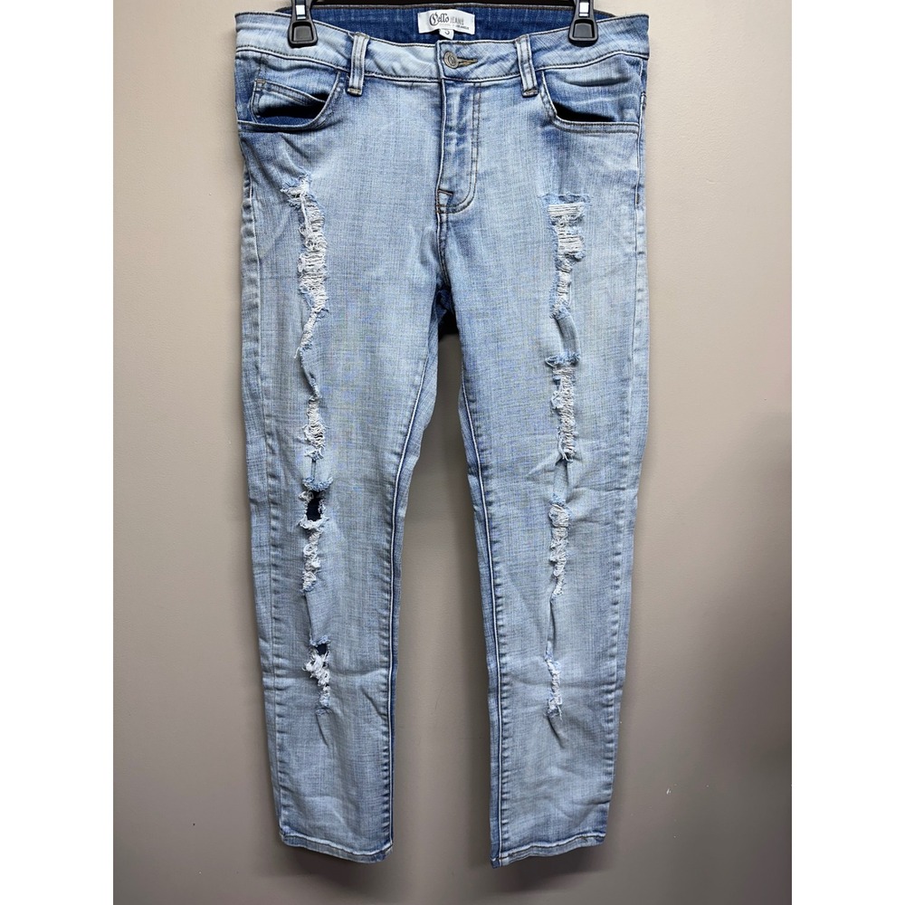 Cello Jeans Womens Light Wash Distressed Skinny Jeans Size 5